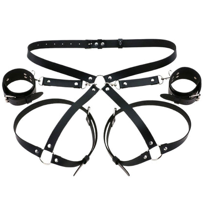 Adjustable Waist Chain with Handcuffs and Leg Rings
