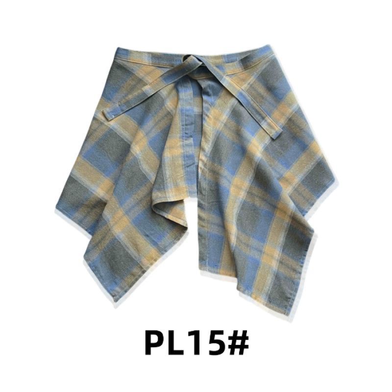 Adjustable Waist Tie Plaid Skirt
