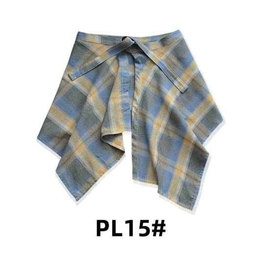 Adjustable Waist Tie Plaid Skirt