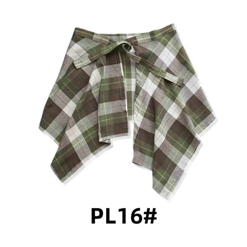 Adjustable Waist Tie Plaid Skirt