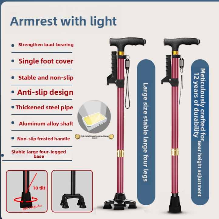 Adjustable Walking Cane with Anti-Slip Base