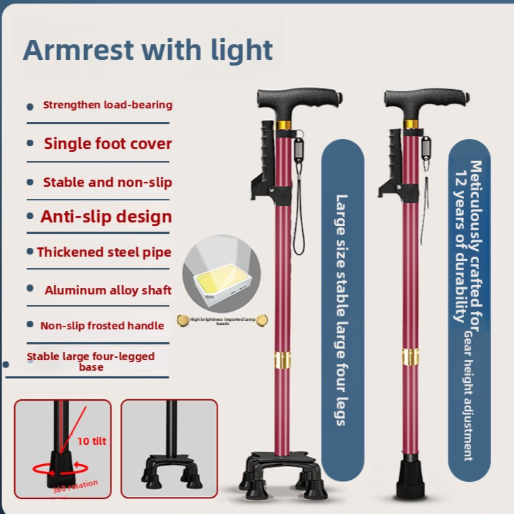 Adjustable Walking Cane with Anti-Slip Base