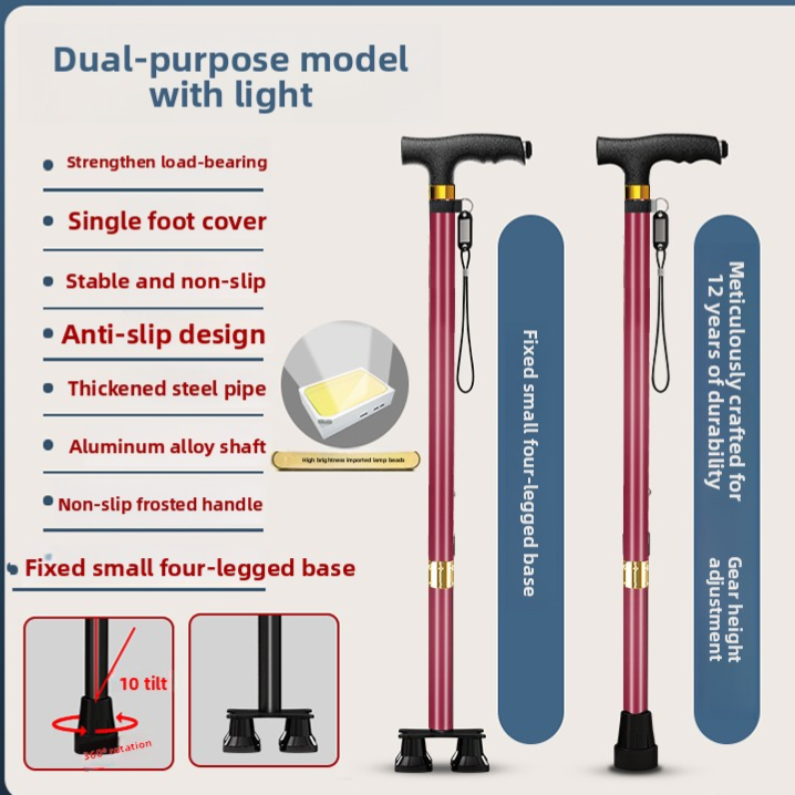 Adjustable Walking Cane with Anti-Slip Base