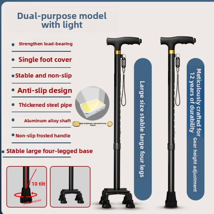 Adjustable Walking Cane with Anti-Slip Base