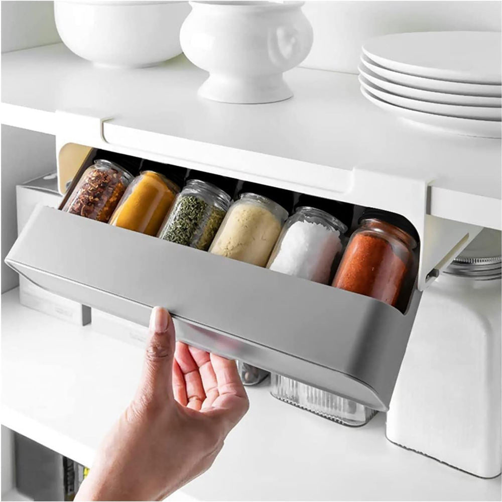 Adjustable Wall Mount Spice Rack Organizer