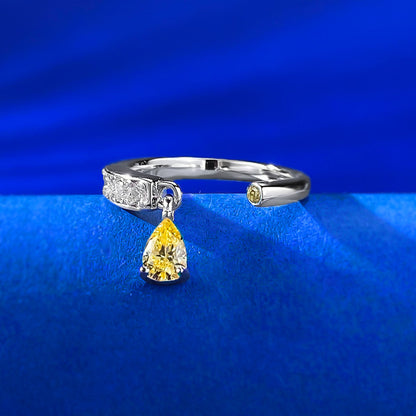 Adjustable Water Drop Diamond Ring