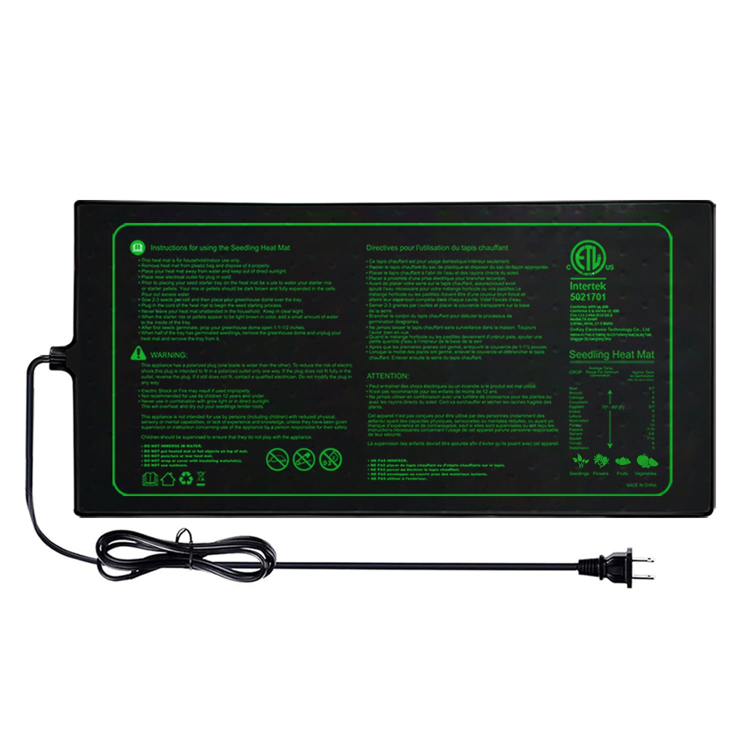 Adjustable Waterproof Heating Pad for Plants and Reptiles