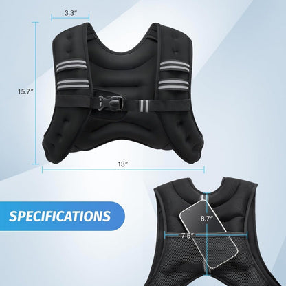 Adjustable Weighted Training Vest with Reflective Details