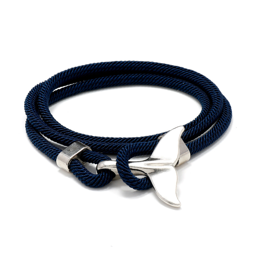 Adjustable Whale Tail Anchor Bracelet