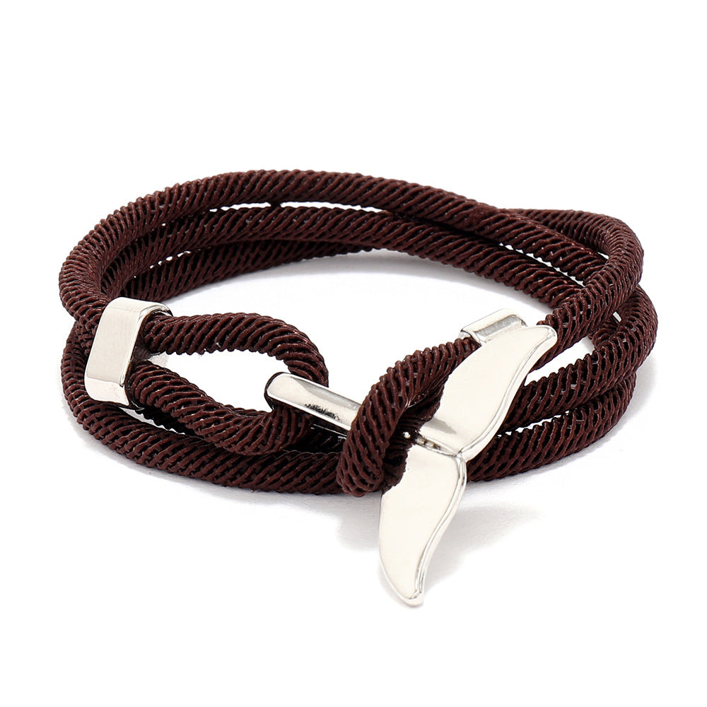 Adjustable Whale Tail Anchor Bracelet