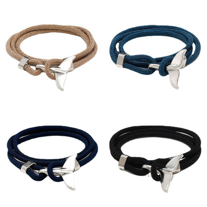 Adjustable Whale Tail Anchor Bracelet