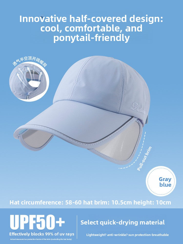 Adjustable Wide Brim Sun Hat with Mesh Top