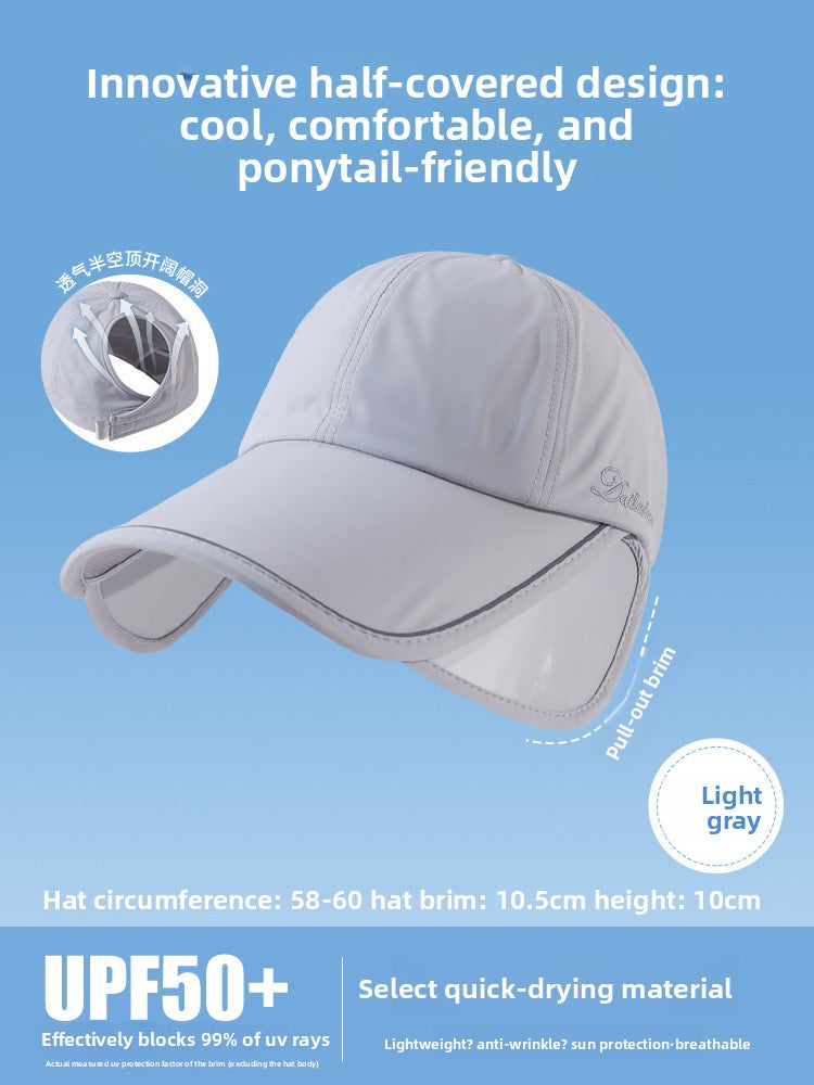 Adjustable Wide Brim Sun Hat with Mesh Top