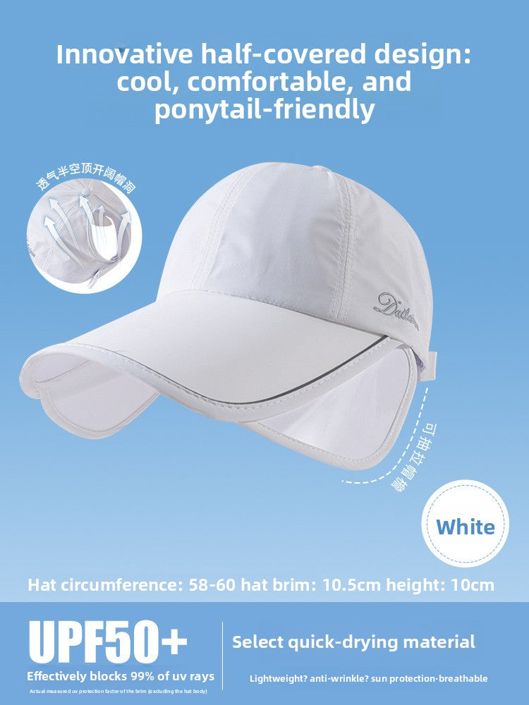 Adjustable Wide Brim Sun Hat with Mesh Top