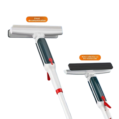Adjustable Window Cleaning Tool with Scrubbing Cloths for High-rise Glass