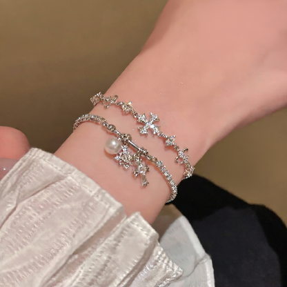 Adjustable Zircon Cross Bracelet for Women
