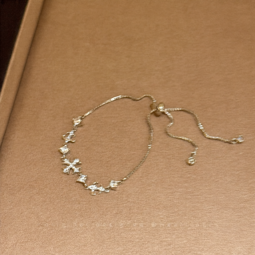 Adjustable Zircon Cross Bracelet for Women
