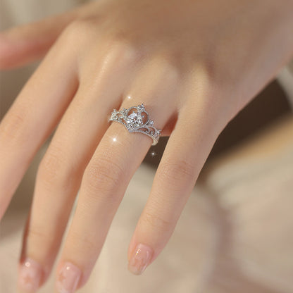 Adjustable Zircon Crown Ring