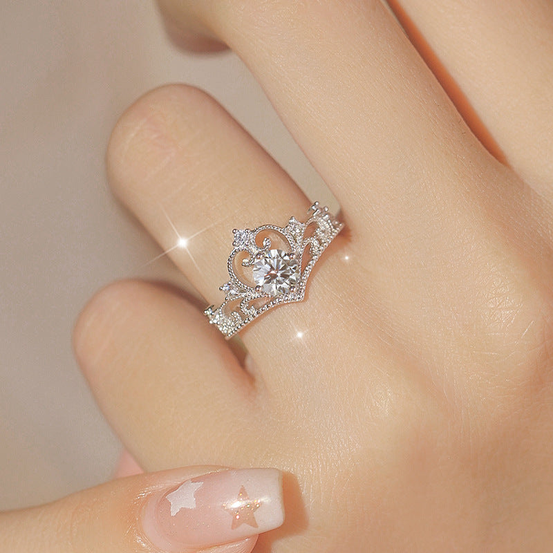 Adjustable Zircon Crown Ring
