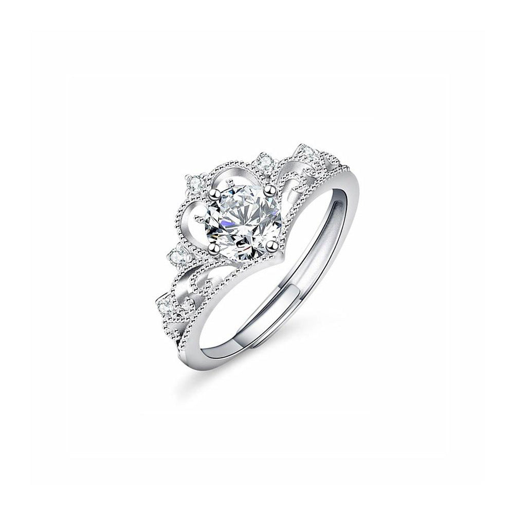 Adjustable Zircon Crown Ring