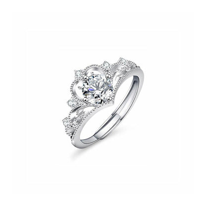 Adjustable Zircon Crown Ring