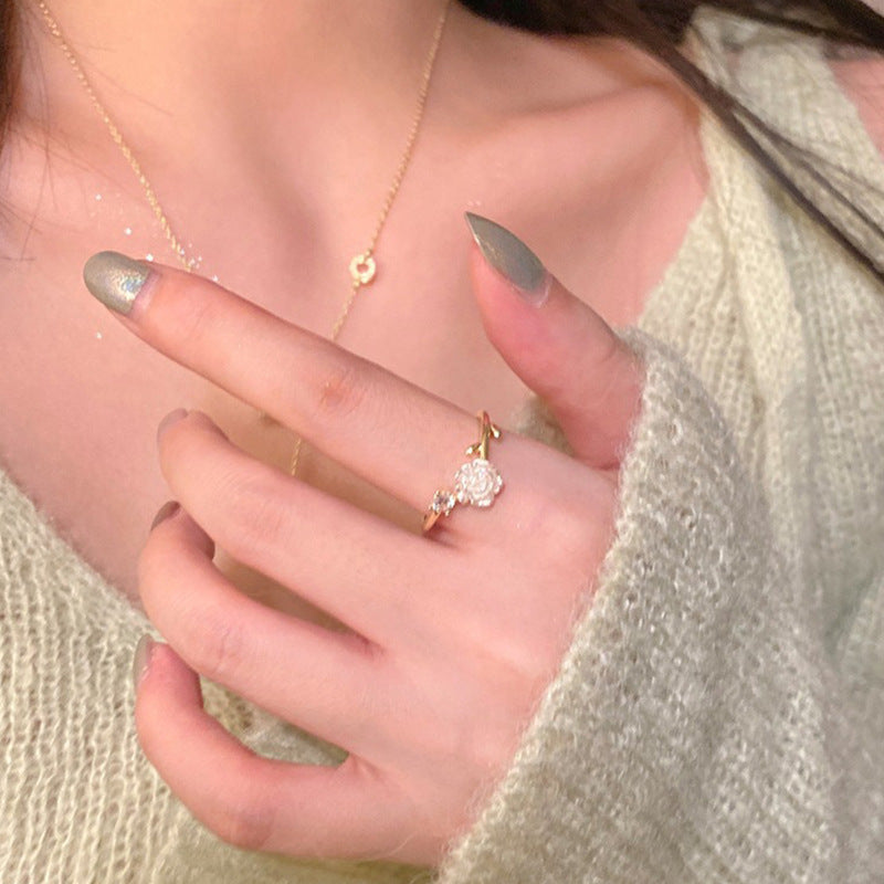 Adjustable Zircon Heart Ring