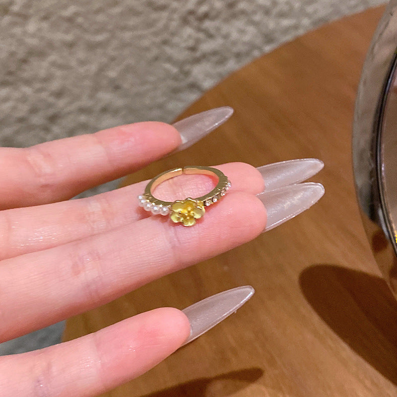 Adjustable Zircon Heart Ring