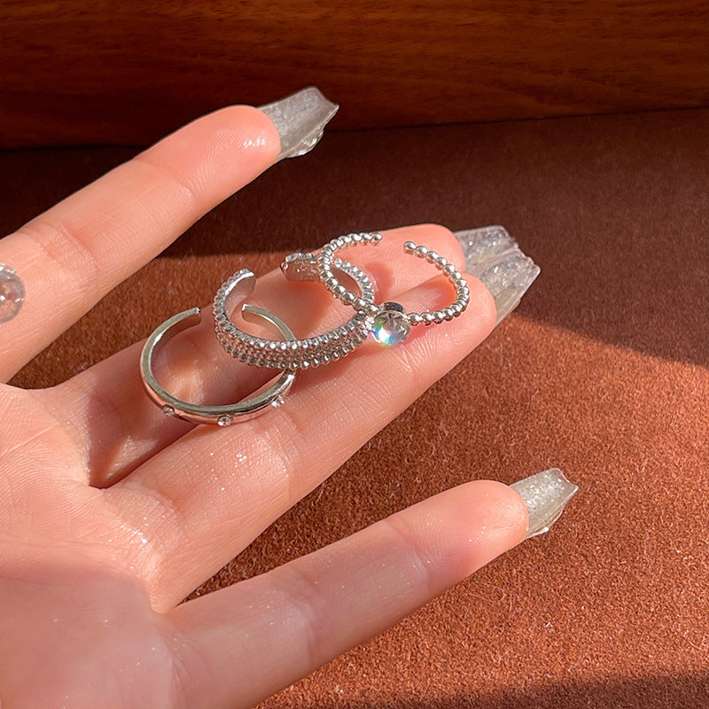 Adjustable Zircon Heart Ring