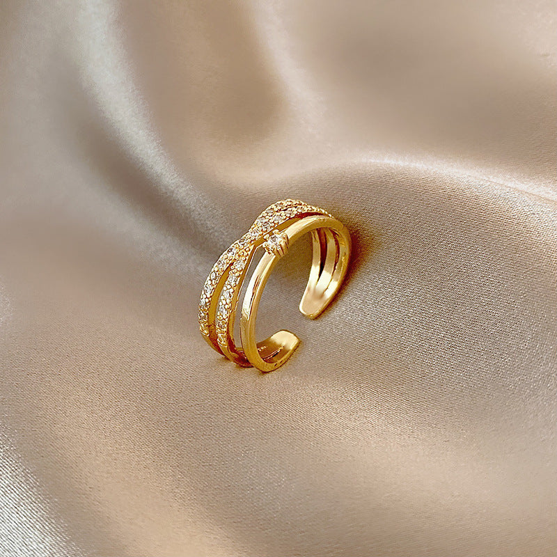 Adjustable Zircon Heart Ring
