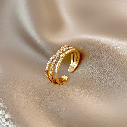 Adjustable Zircon Heart Ring