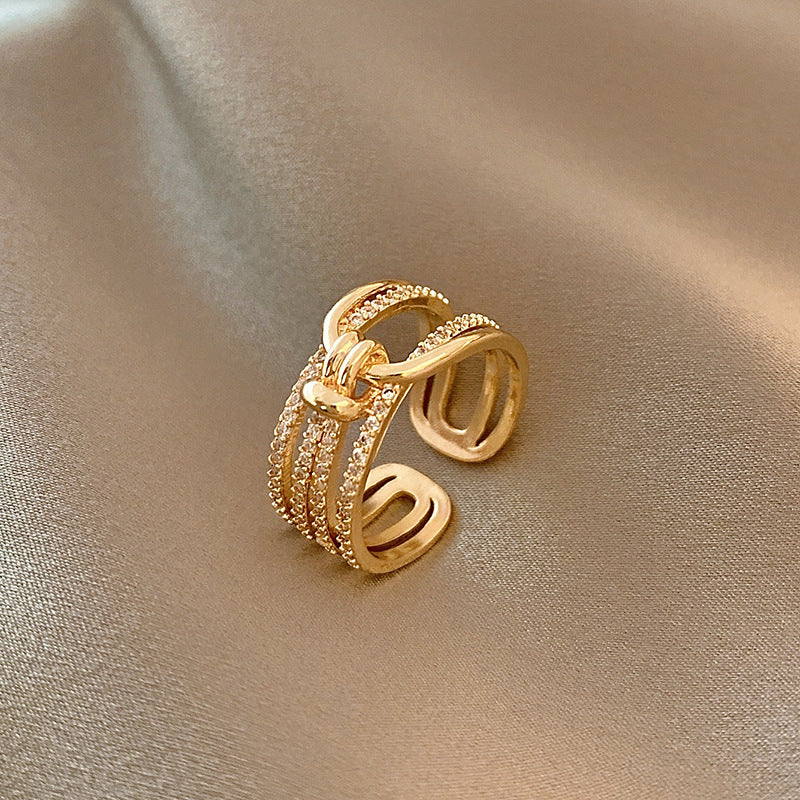 Adjustable Zircon Heart Ring