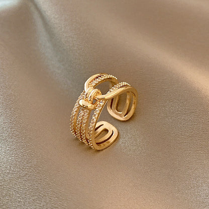 Adjustable Zircon Heart Ring