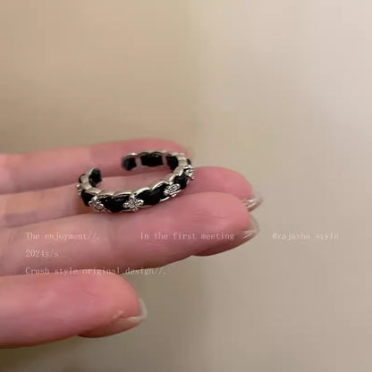 Adjustable Zircon Heart Ring