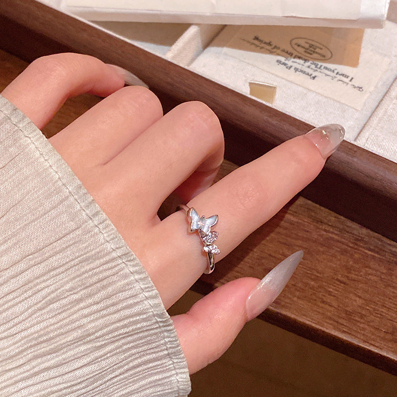 Adjustable Zircon Heart Ring