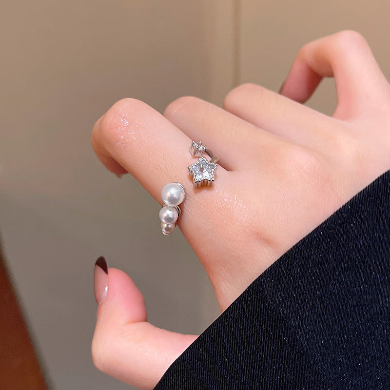 Adjustable Zircon Heart Ring