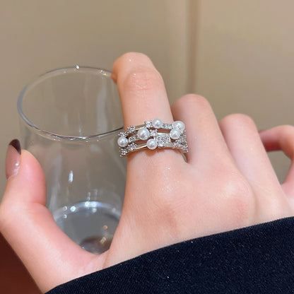 Adjustable Zircon Heart Ring
