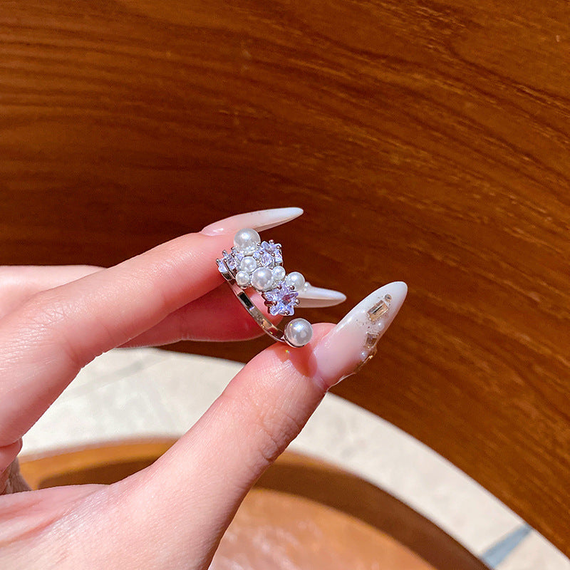 Adjustable Zircon Heart Ring