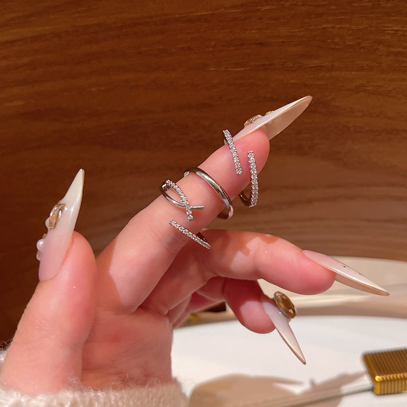 Adjustable Zircon Heart Ring