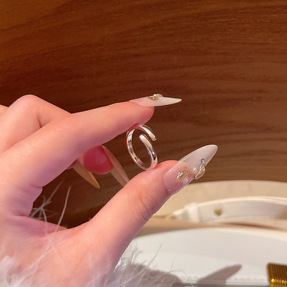 Adjustable Zircon Heart Ring