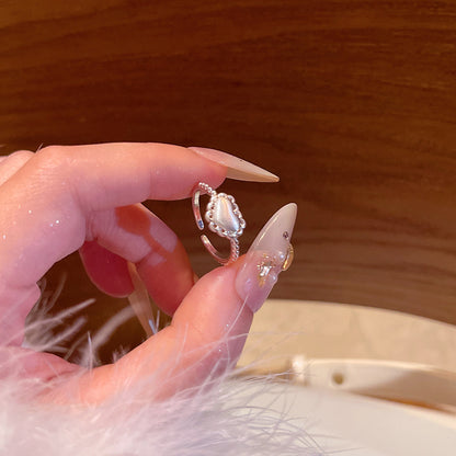 Adjustable Zircon Heart Ring