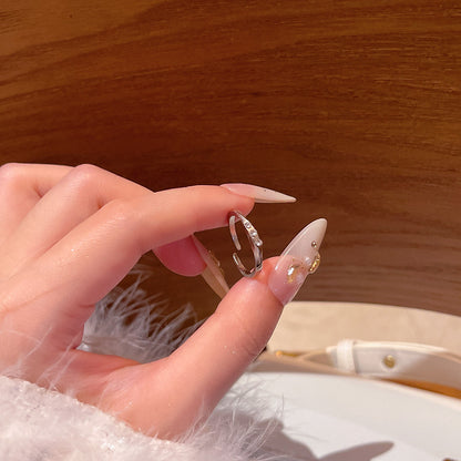 Adjustable Zircon Heart Ring