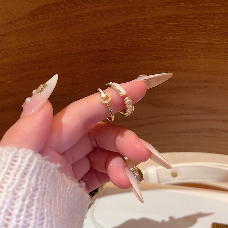 Adjustable Zircon Heart Ring