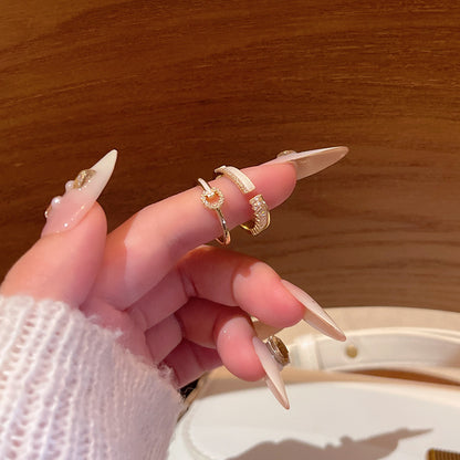 Adjustable Zircon Heart Ring