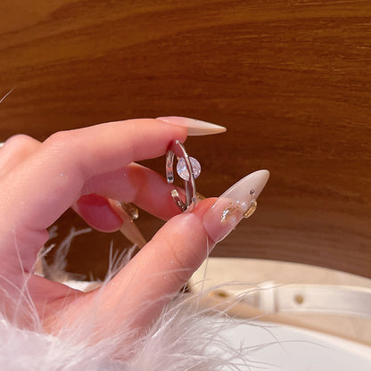 Adjustable Zircon Heart Ring