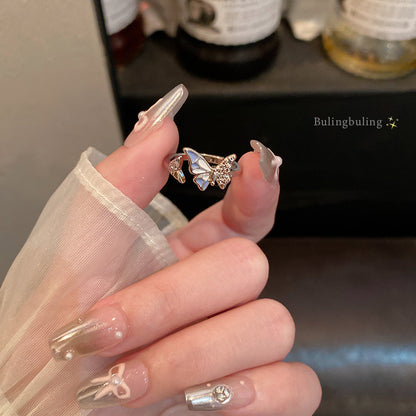 Adjustable Zircon Heart Ring