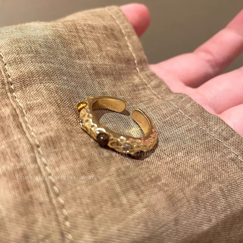Adjustable Zircon Heart Ring