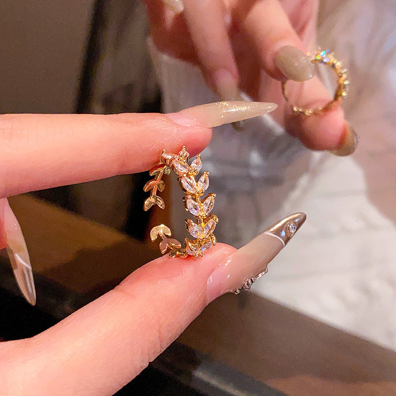Adjustable Zircon Heart Ring