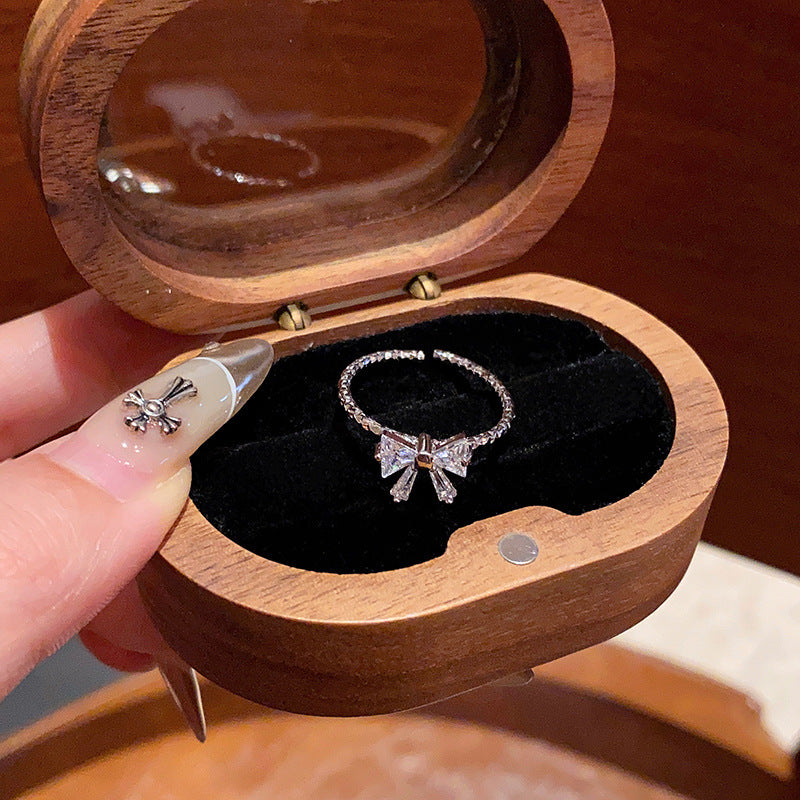 Adjustable Zircon Heart Ring