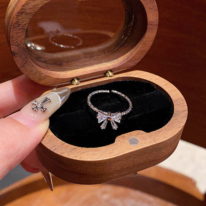 Adjustable Zircon Heart Ring