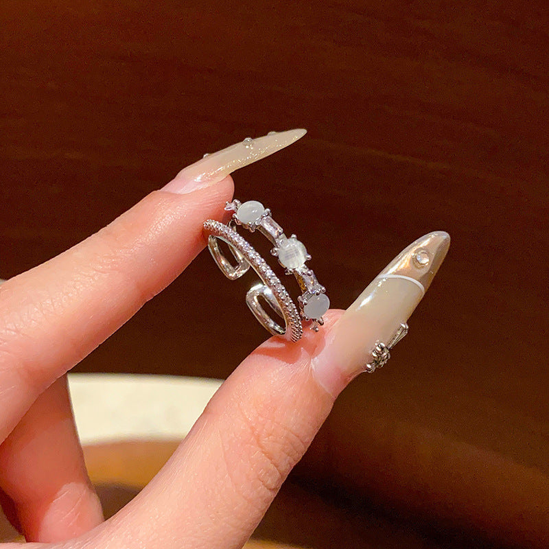 Adjustable Zircon Heart Ring